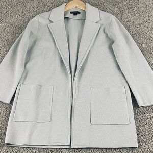 J Crew Women’s Sophie Open Front Sweater 2XS Blazer Solid Grey Wool Blend  R2